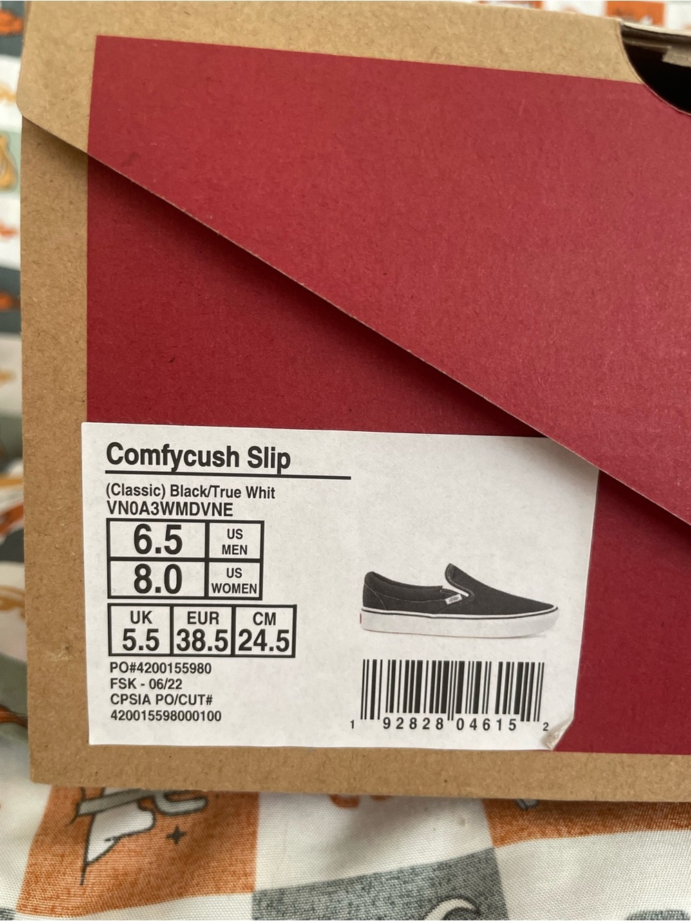 Vans ComfyCUSH Black Slip-On Canvas Sneakers with White Trim - Picture 9 of 10